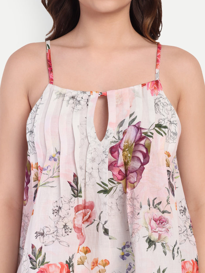 Women’s floral Lelo top CB set with sleeveless top and matching shorts