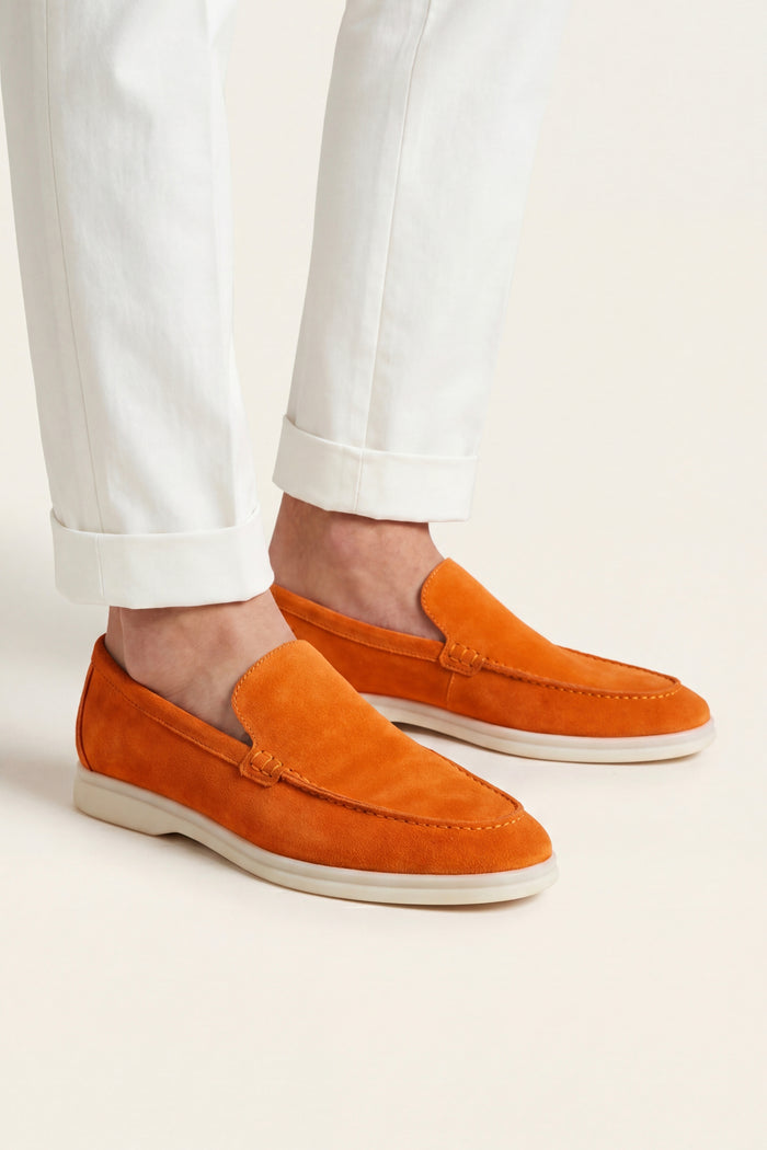 Leonis Suede Loafers Orange
