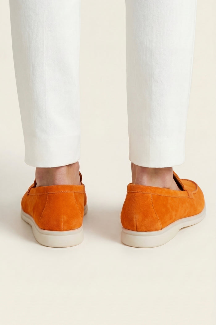 Leonis Suede Loafers Orange