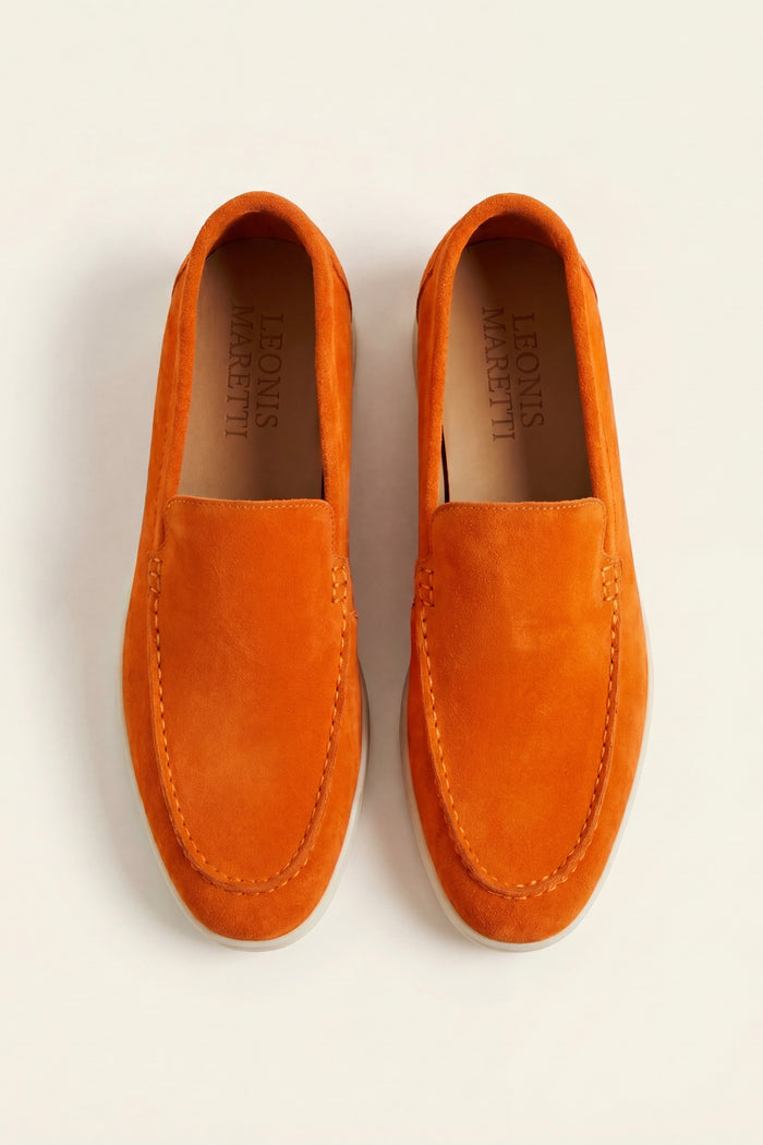 Leonis Suede Loafers Orange