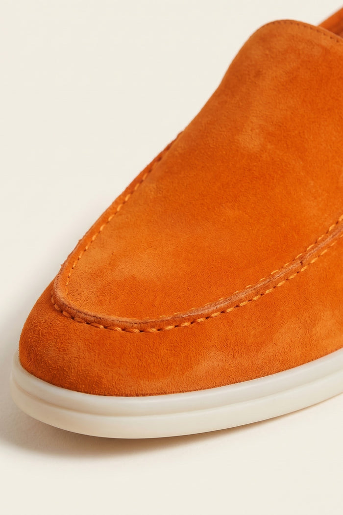 Leonis Suede Loafers Orange