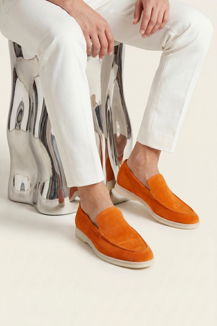 Leonis Suede Loafers Orange