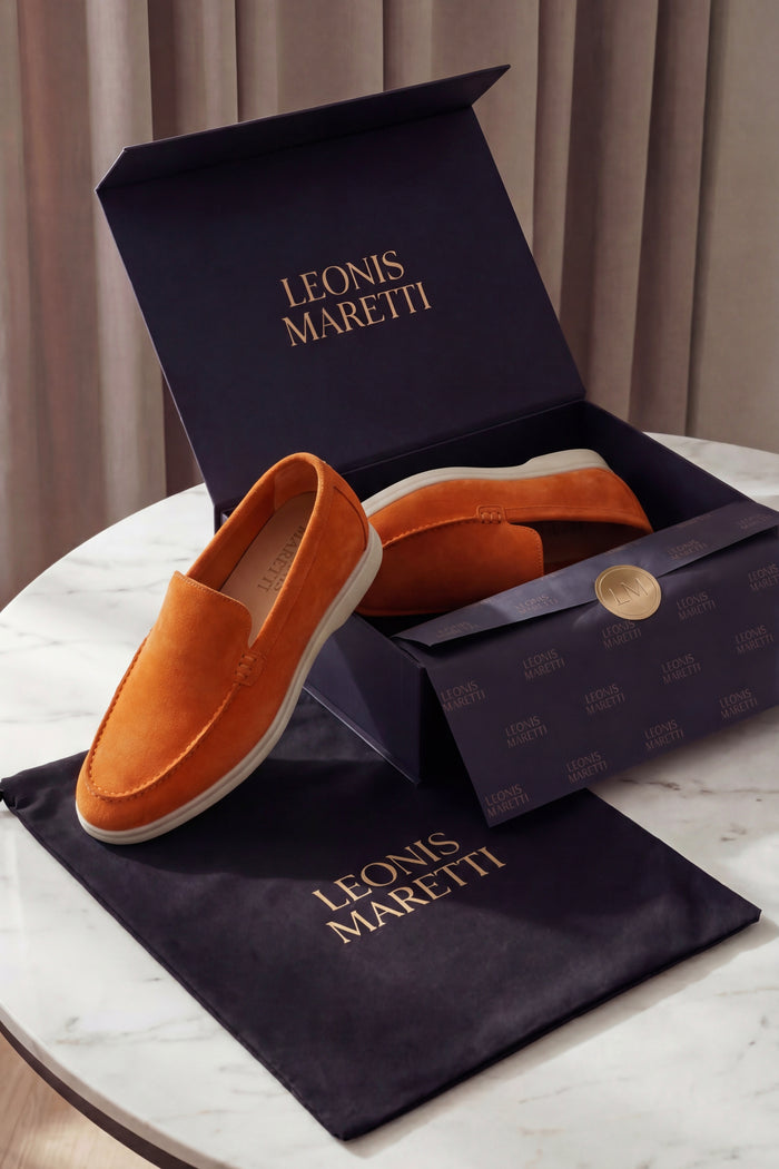 Leonis Suede Loafers Orange