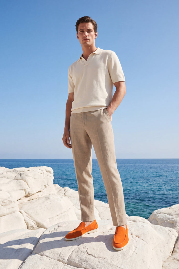 Leonis Suede Loafers Orange