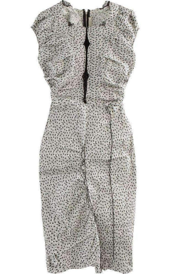 Nina Ricci Linen Cap Sleeve Scoop Neckline Sheath Dress - Runway Catalog