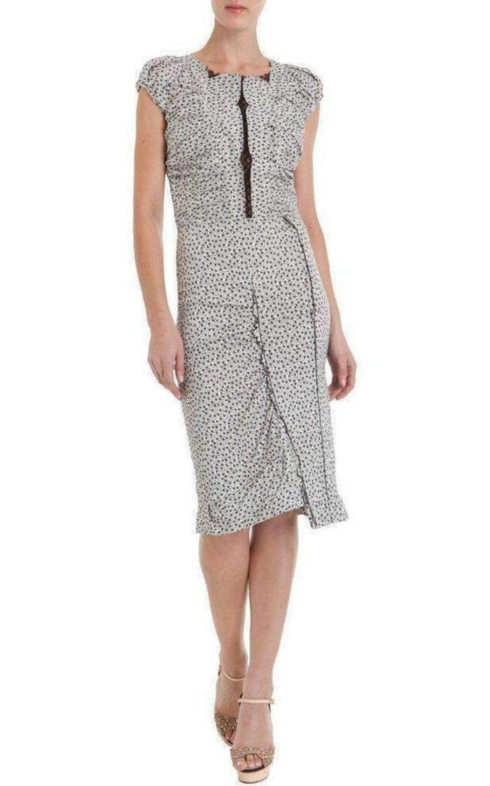 Nina Ricci Linen Cap Sleeve Scoop Neckline Sheath Dress - Runway Catalog