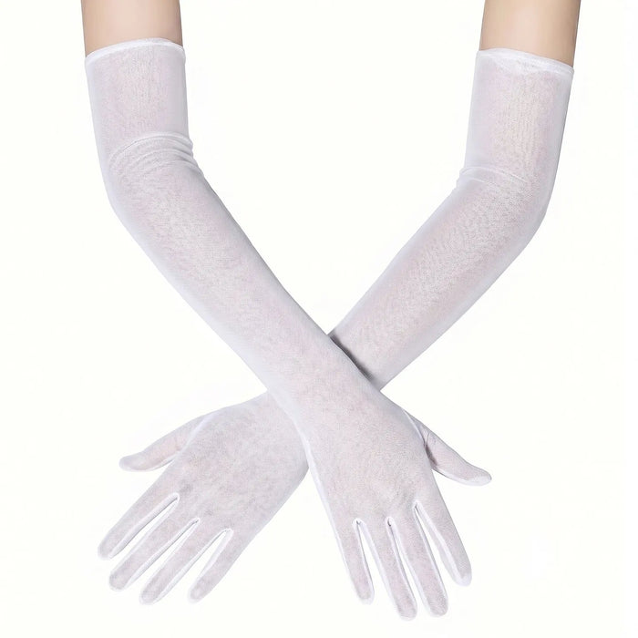 Long Sheer Tulle Elbow Gloves Wedding Bridal Prom Evening Formal Dresses GL002 SHEER FAIRY