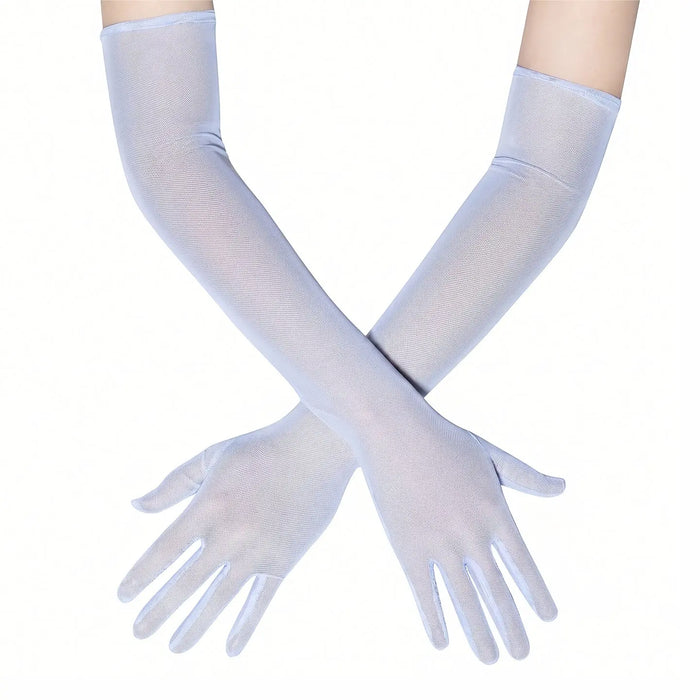 Long Sheer Tulle Elbow Gloves Wedding Bridal Prom Evening Formal Dresses GL002 SHEER FAIRY