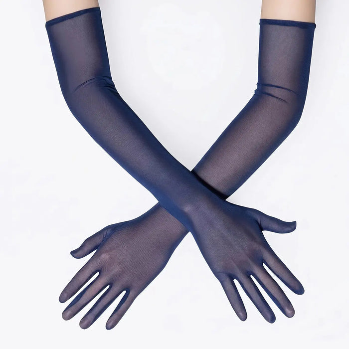 Long Sheer Tulle Elbow Gloves Wedding Bridal Prom Evening Formal Dresses GL002 SHEER FAIRY