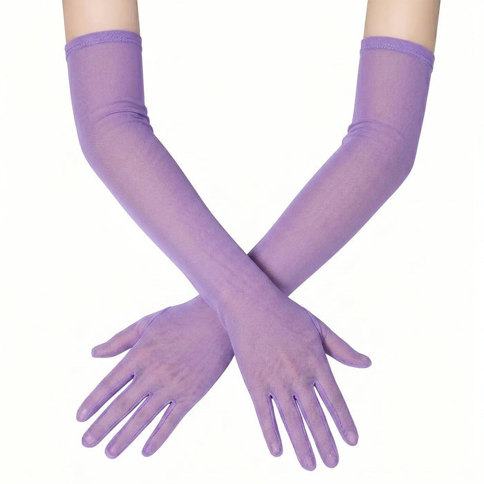 Long Sheer Tulle Elbow Gloves Wedding Bridal Prom Evening Formal Dresses GL002 SHEER FAIRY