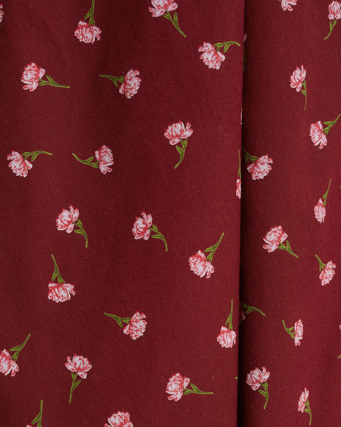 Long-Sleeve Button Down in Burgundy Buds