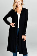 Long Sleeve Ribbed Duster Sweater Cardigan