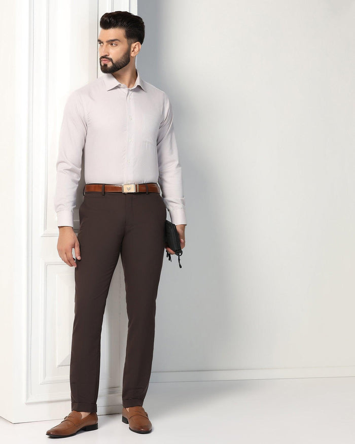 Luxe Formal Beige Textured Shirt - Silas