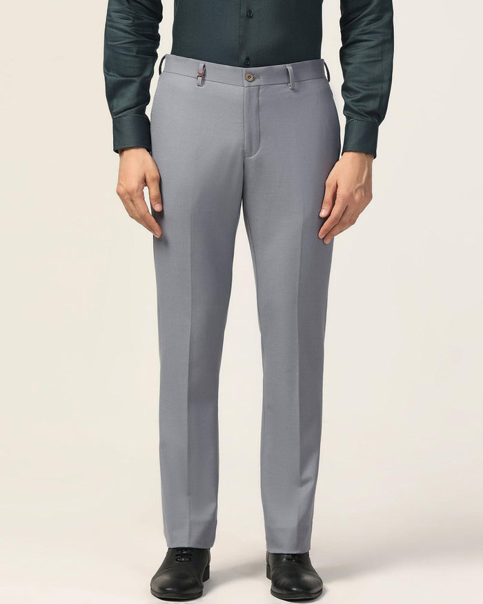 Luxe Slim Comfort B-95 Formal Grey Textured Trouser - Bugati