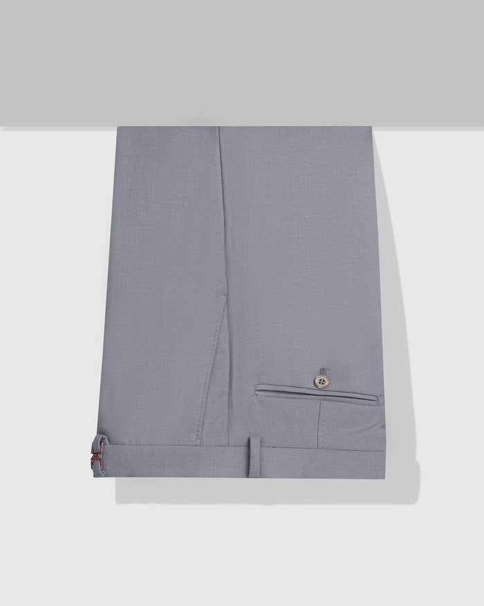 Luxe Slim Comfort B-95 Formal Grey Textured Trouser - Bugati