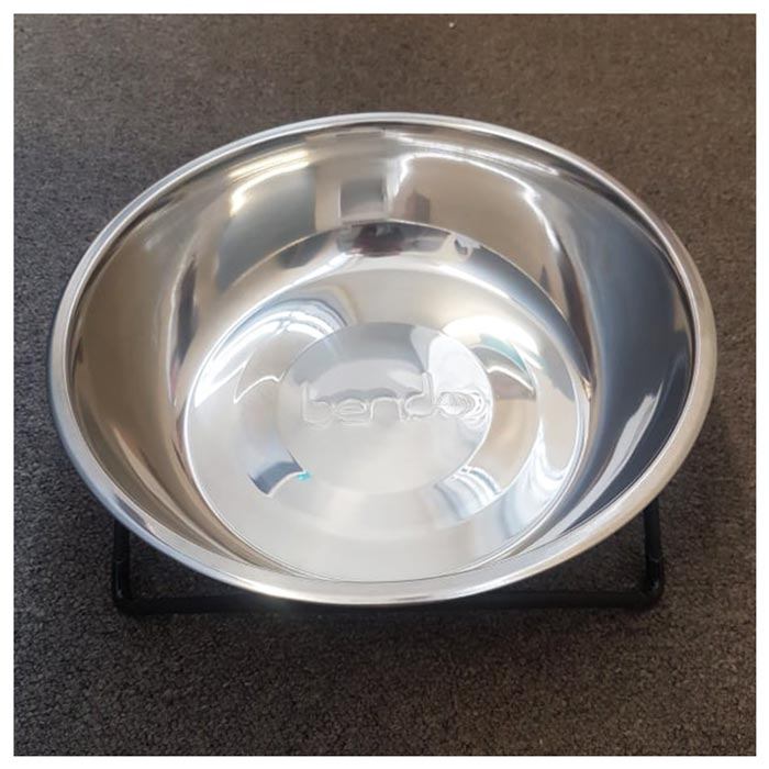 Bendo Luxe Woof Dog Bowl - Chrome & Black | Koop.co.nz