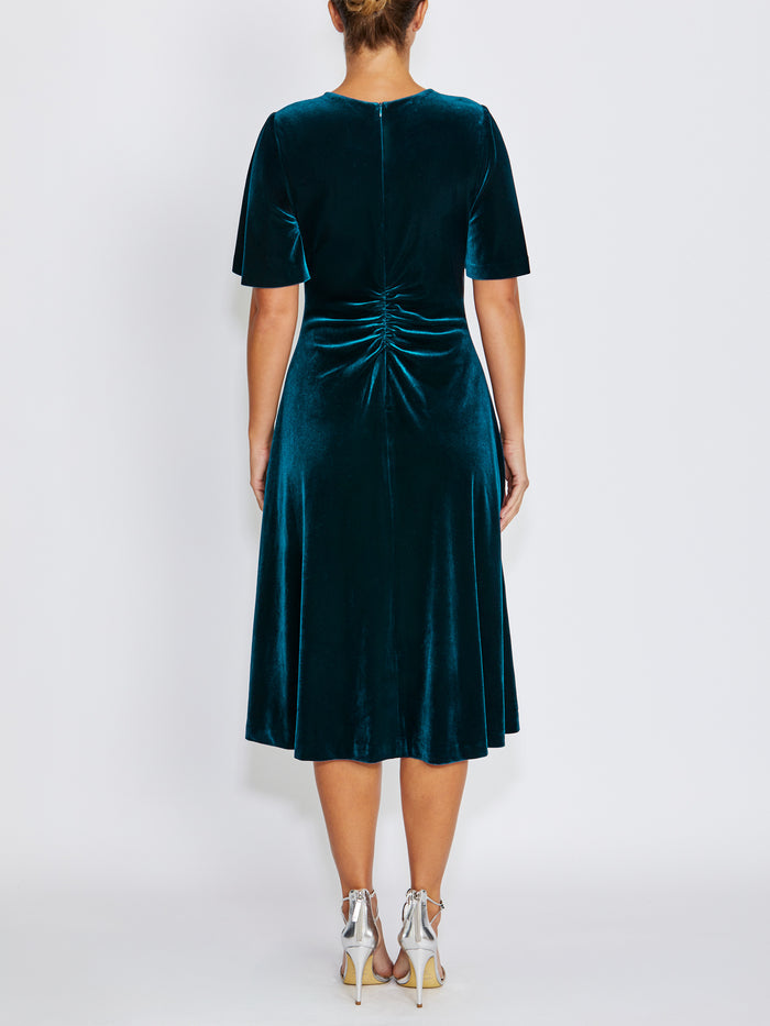 Lyla Dark Teal Velour Dress