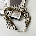 Magnetic Silk Scarf Necklace – Elegant Neck Wrap with Statement Clasp - Leopard - Accessories