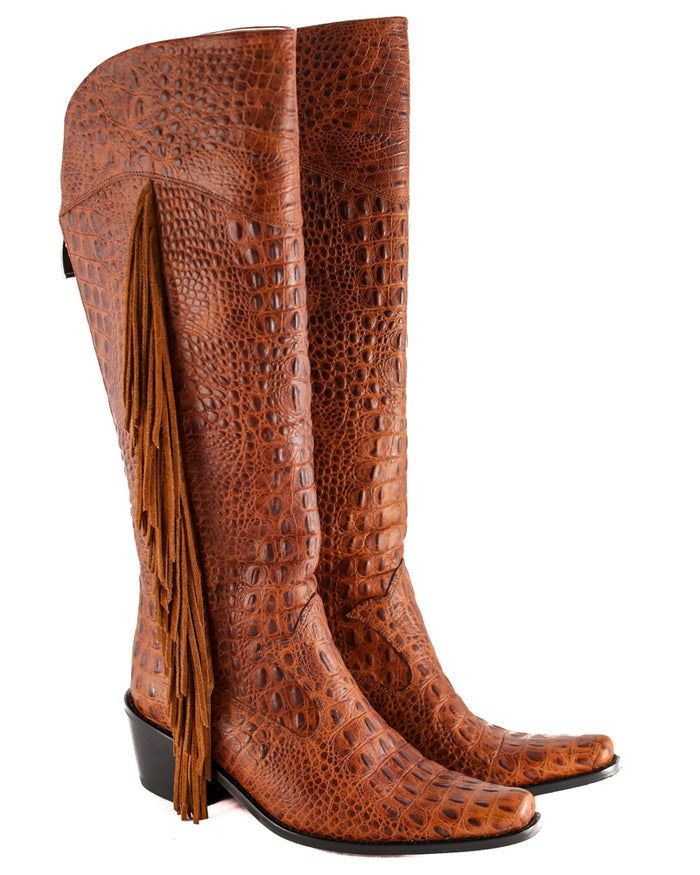 Manchester Brown Fringe Tall Cowboy