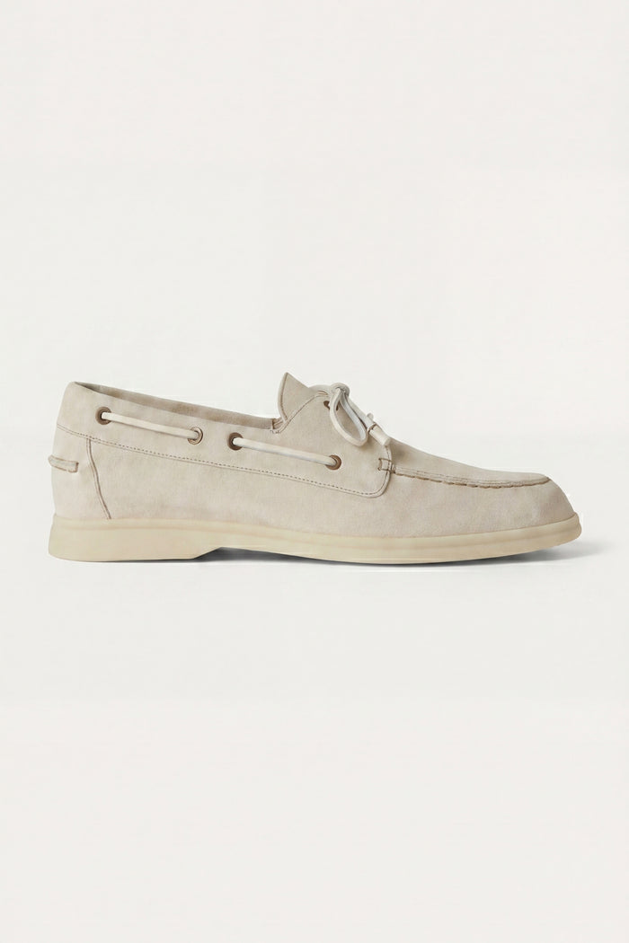 Marina Yacht Walk Suede Loafer Cream