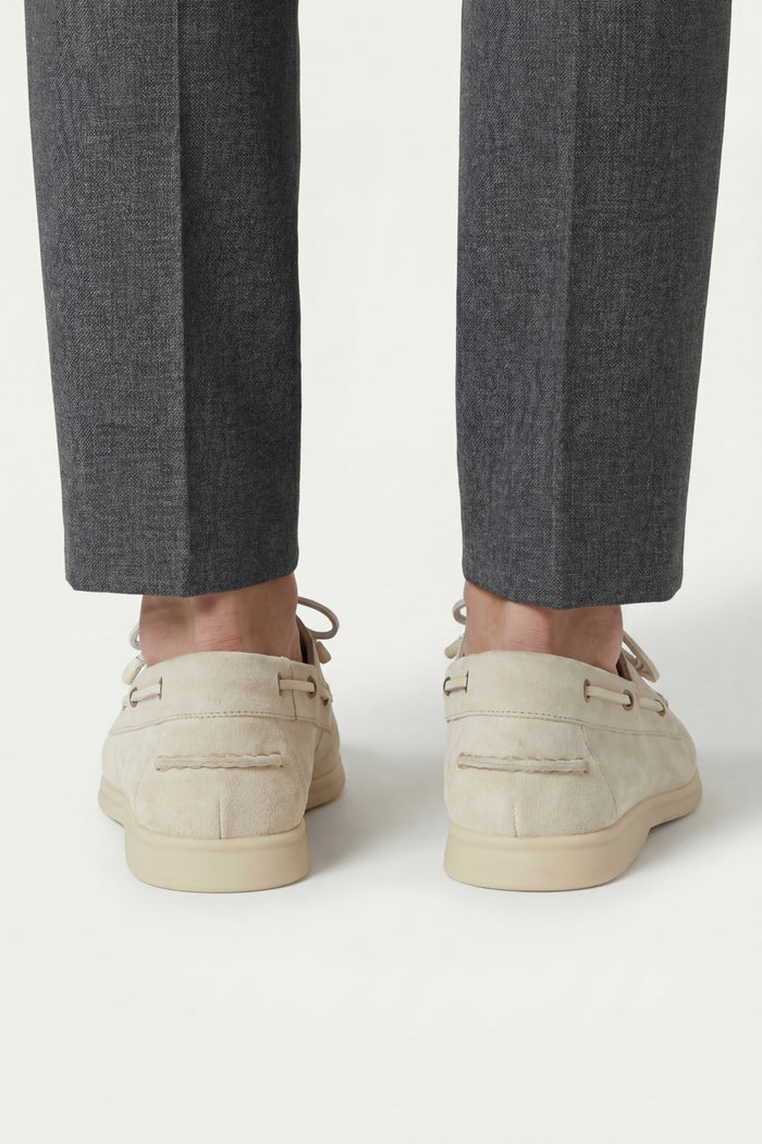 Marina Yacht Walk Suede Loafer Cream