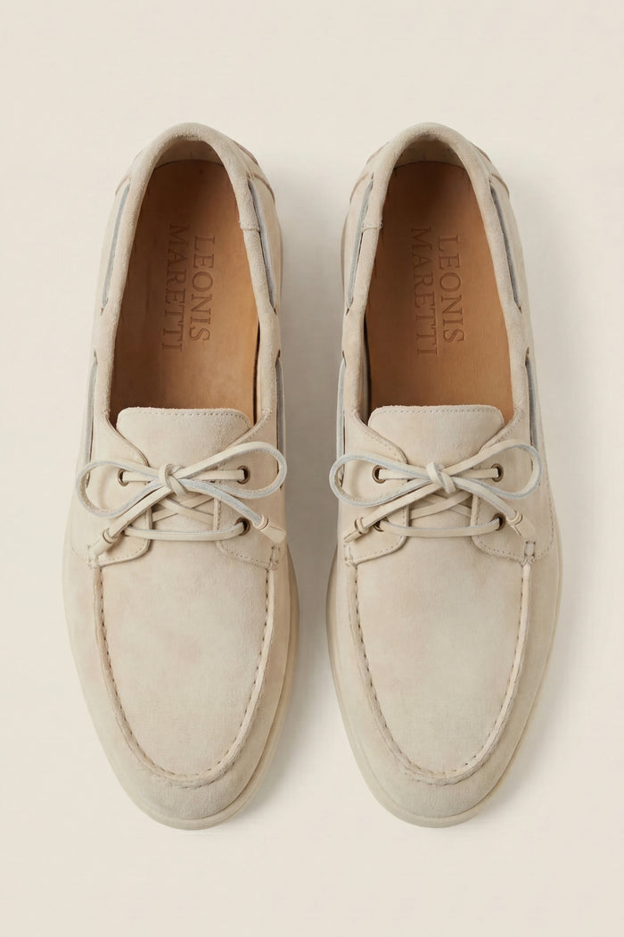 Marina Yacht Walk Suede Loafer Cream