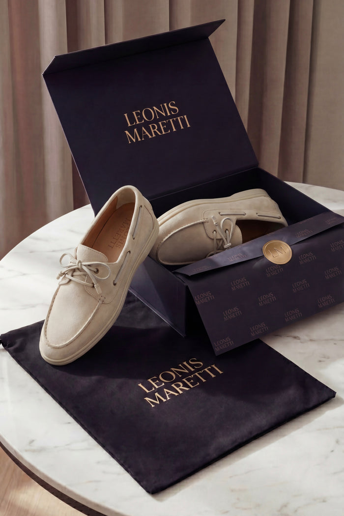 Marina Yacht Walk Suede Loafer Cream