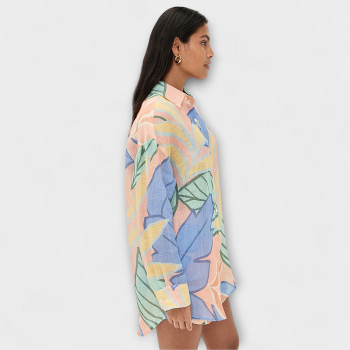 Mary - Tropical Leaf Print Short Set