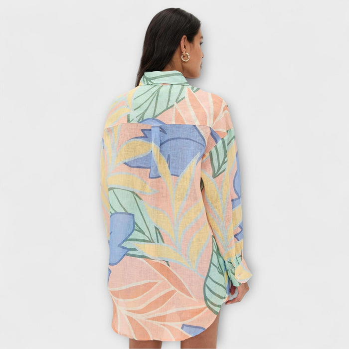 Mary - Tropical Leaf Print Short Set