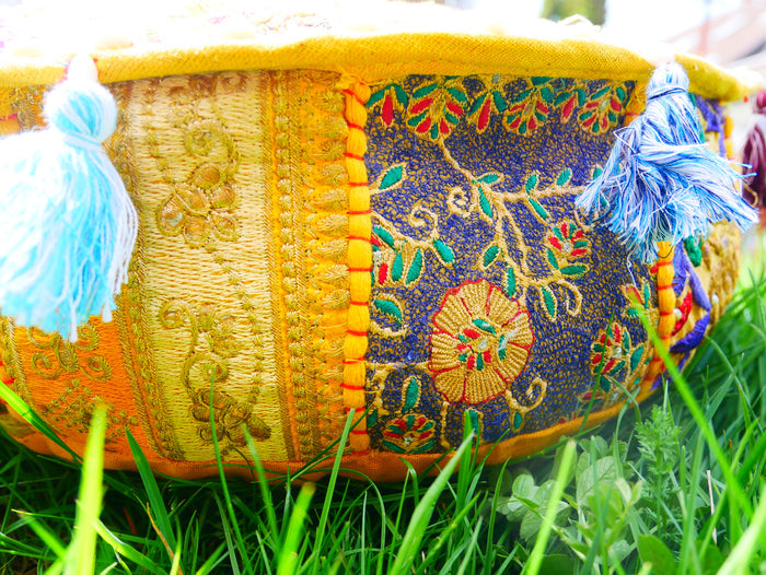 "Masala" Meditation cushion 16" floor pillow - decor throw pillow for Indian bohemian floor seating - The Shanti Home