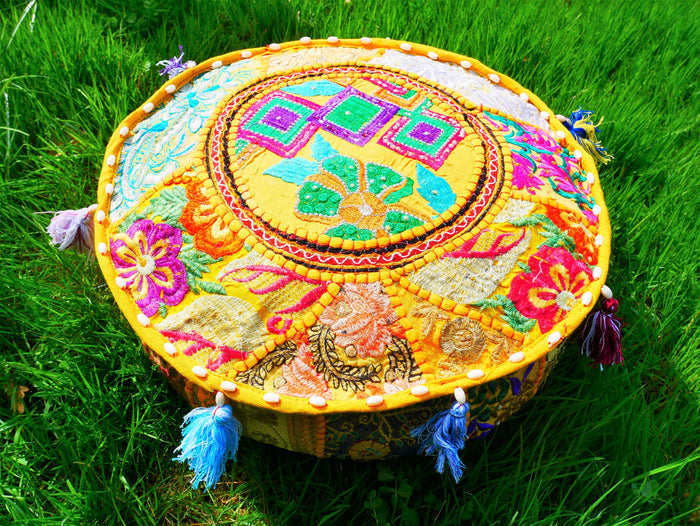 "Masala" Meditation cushion 16" floor pillow - decor throw pillow for Indian bohemian floor seating - The Shanti Home
