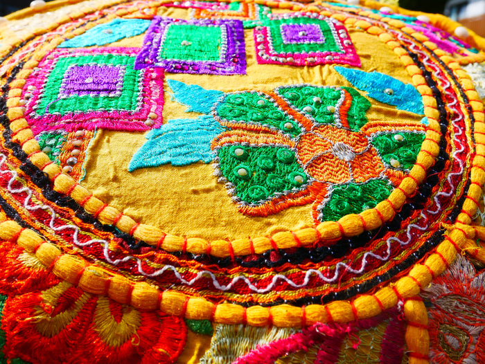 "Masala" Meditation cushion 16" floor pillow - decor throw pillow for Indian bohemian floor seating - The Shanti Home
