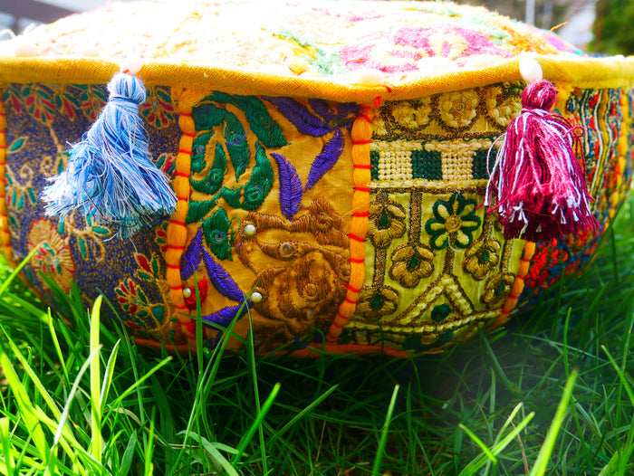"Masala" Meditation cushion 16" floor pillow - decor throw pillow for Indian bohemian floor seating - The Shanti Home