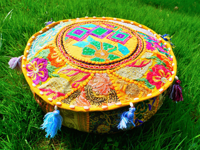 "Masala" Meditation cushion 16" floor pillow - decor throw pillow for Indian bohemian floor seating - The Shanti Home