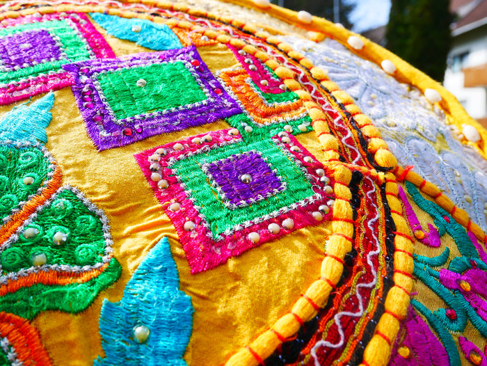 "Masala" Meditation cushion 16" floor pillow - decor throw pillow for Indian bohemian floor seating - The Shanti Home