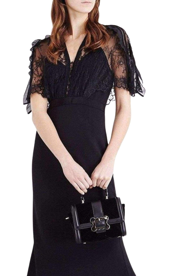 Self - Portrait Mason Cape Overlay Dress - Runway Catalog