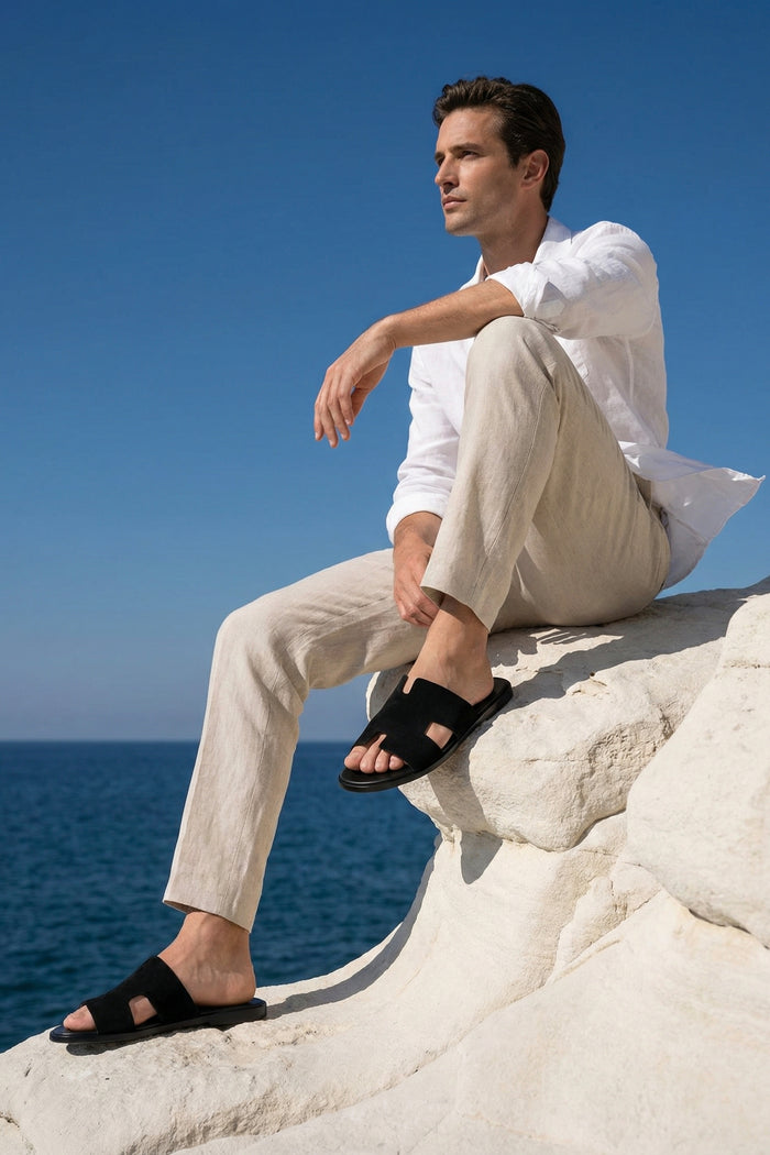 Matera Suede Sandal Black