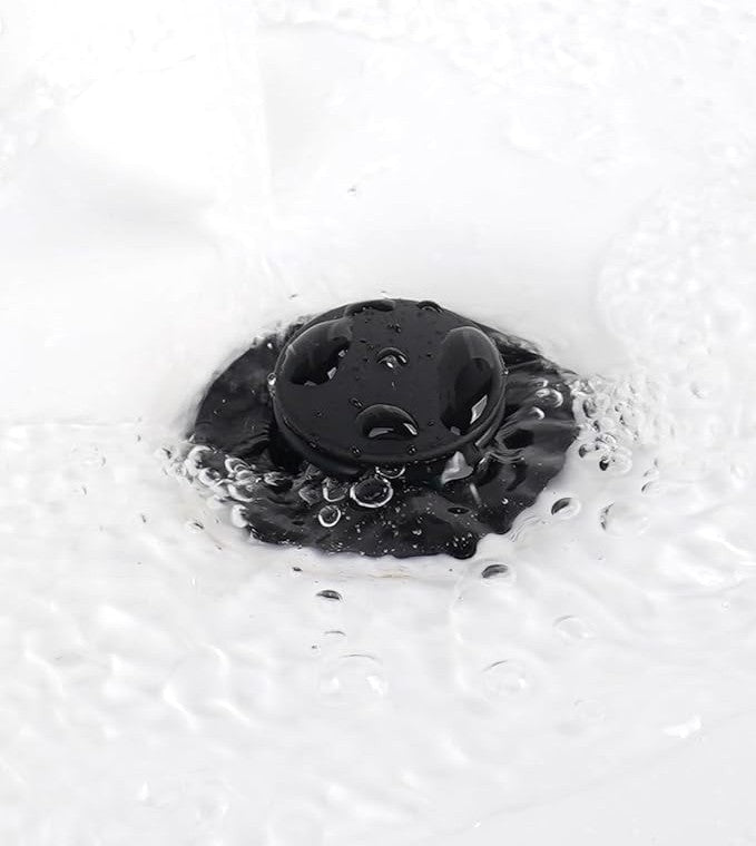 Matte Black Stainless Steel Bathroom Popup Drain with Lift Rod