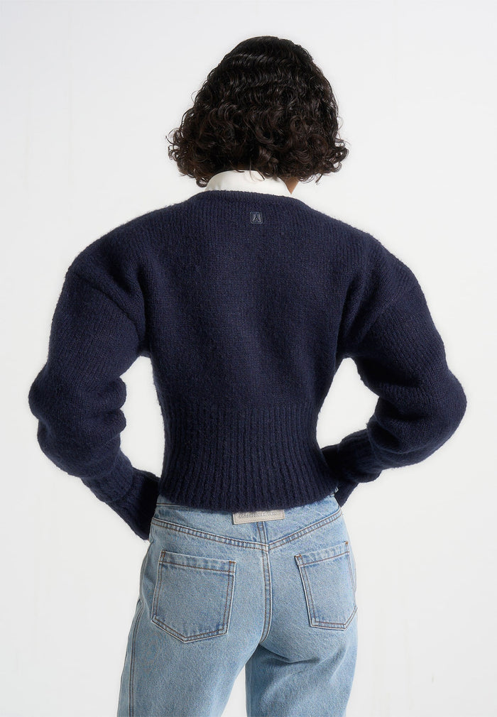 mayla-knitted-cinch-waist-cardigan-navy