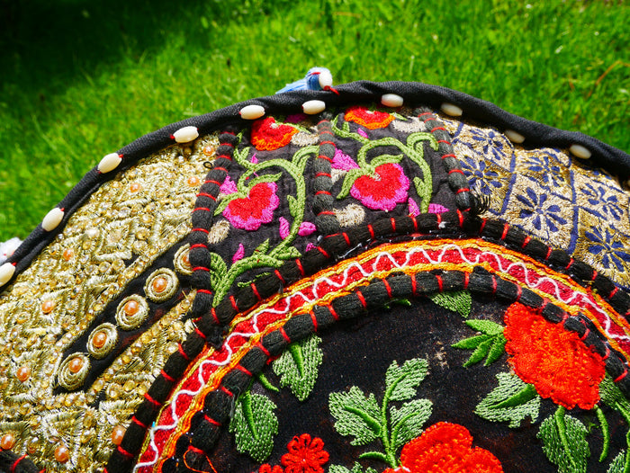 Meditation cushion 16" floor pillow - decor throw pillow for Indian bohemian floor seating - The Shanti Home