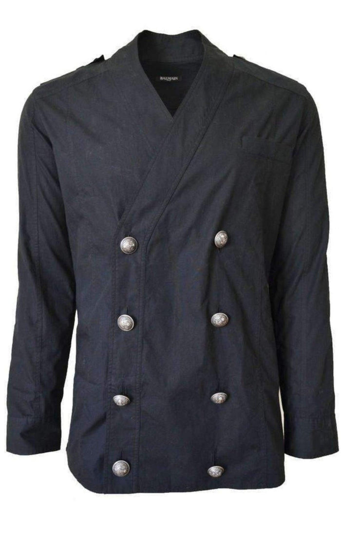 Balmain Black Shirt Double - breasted Jacket - Runway Catalog