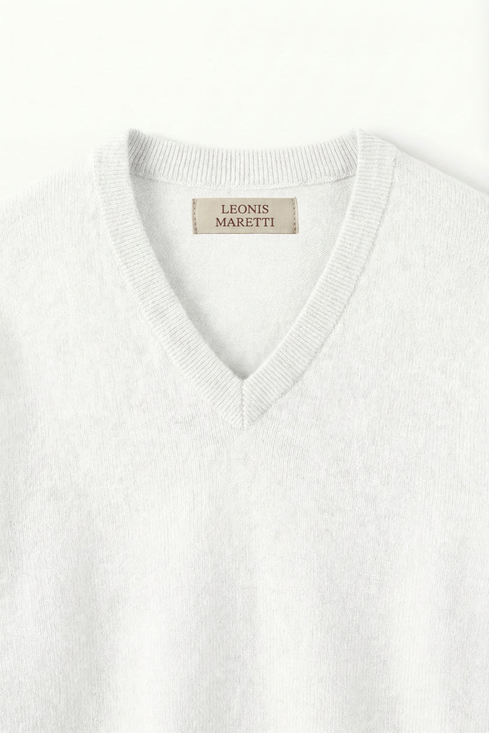 Merano V-Neck Knit Sweater White
