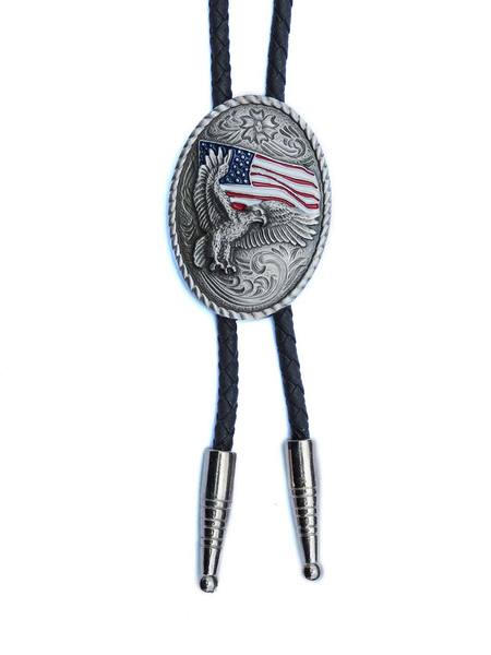 M&F Eagle and Usa Flag Bolo Tie