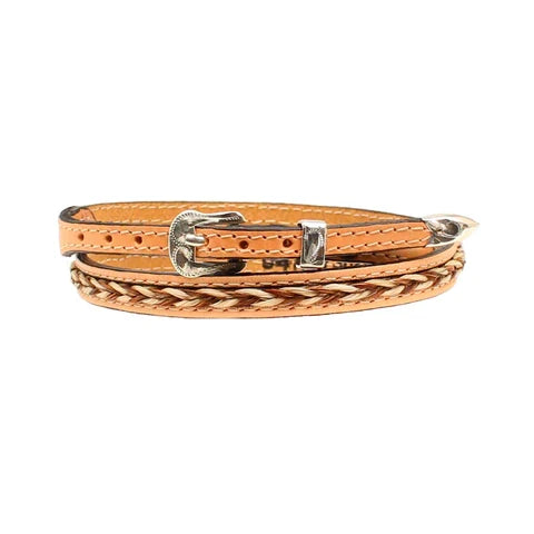 M&F Tapered Braided Leather Hatband
