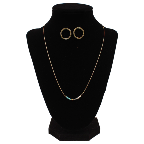 M&F Western Ladies Beaded Gold Necklace & Earring Set