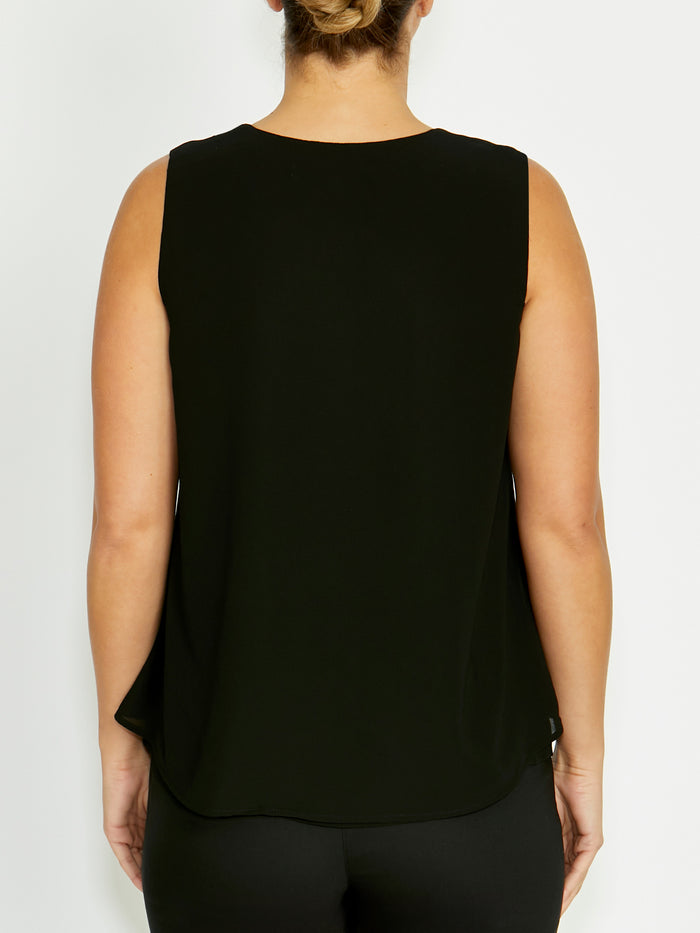 Mia Black Chiffon Top