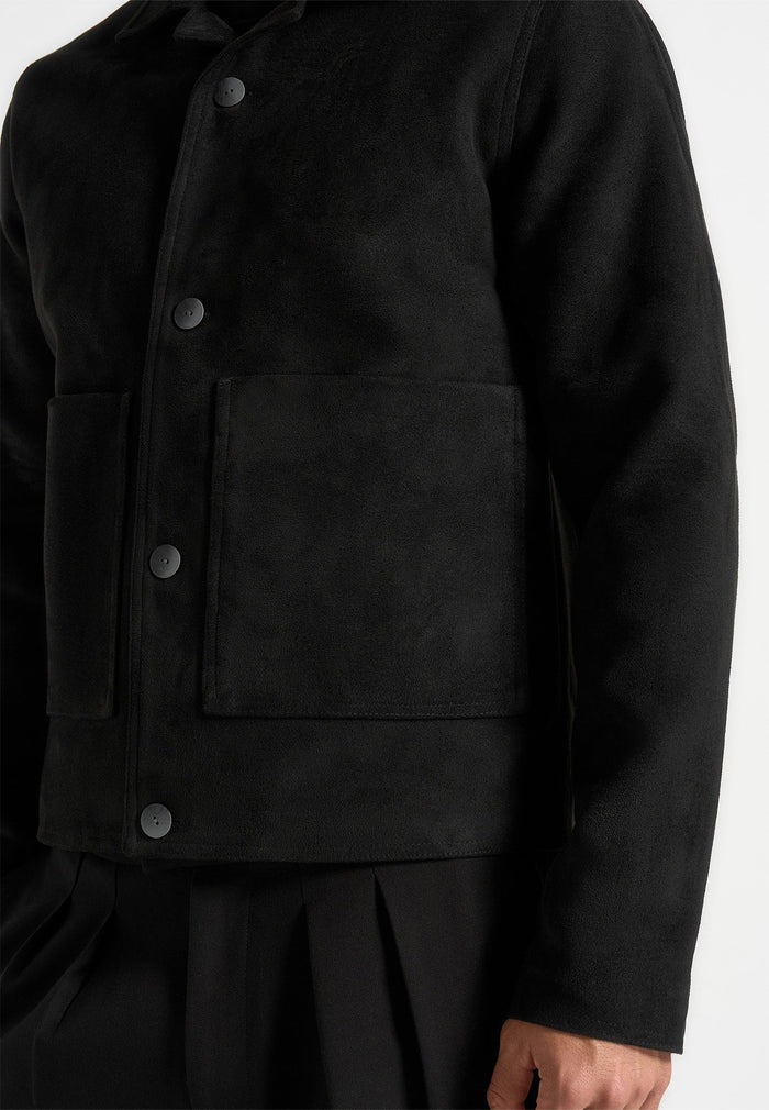 michel-suede-jacket-with-revere-collar-black