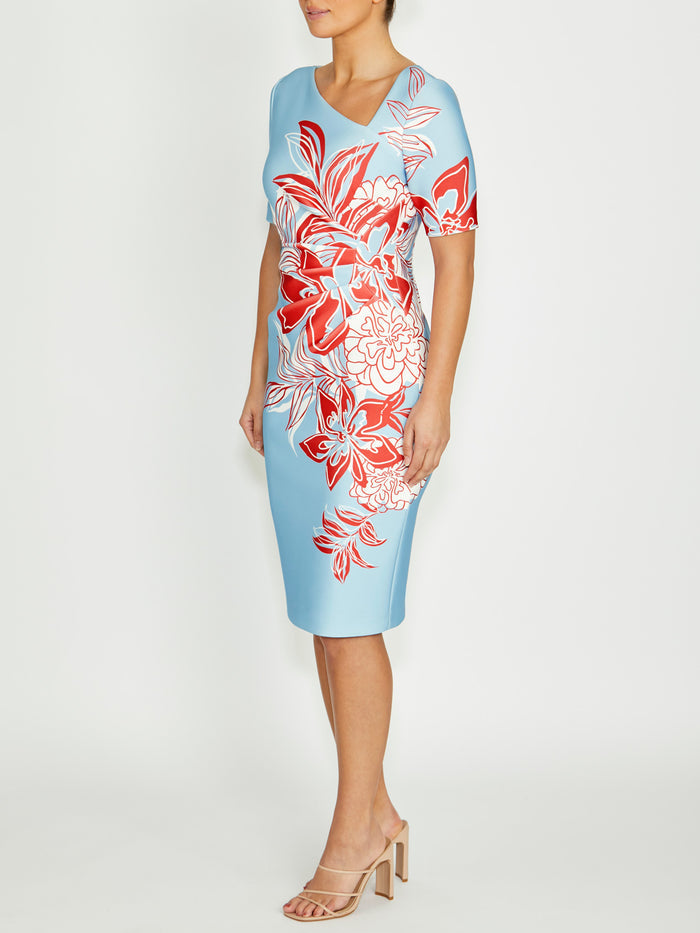 Women's Stretch Scuba Asymmetrical Dress | Milena