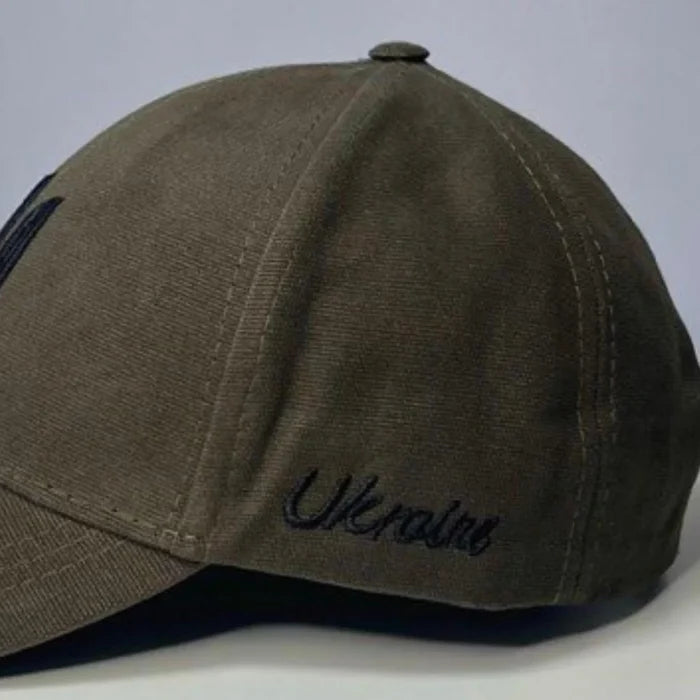 Military Green trucker with embroidered Trident+Ukraine