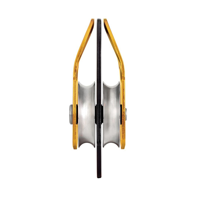 double pully system belay device side view
